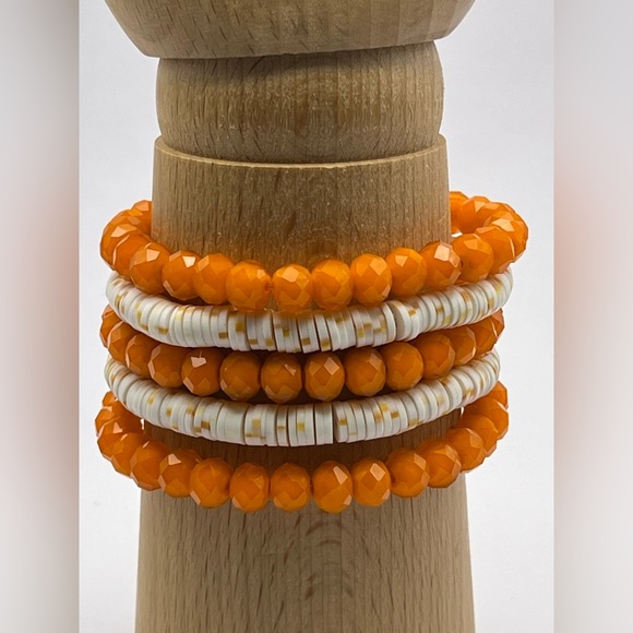 Colorful Boho Chic Stacked Bracelet Set of Ten- Summer Layered Bead Bracelets Se - Picture 10 of 13